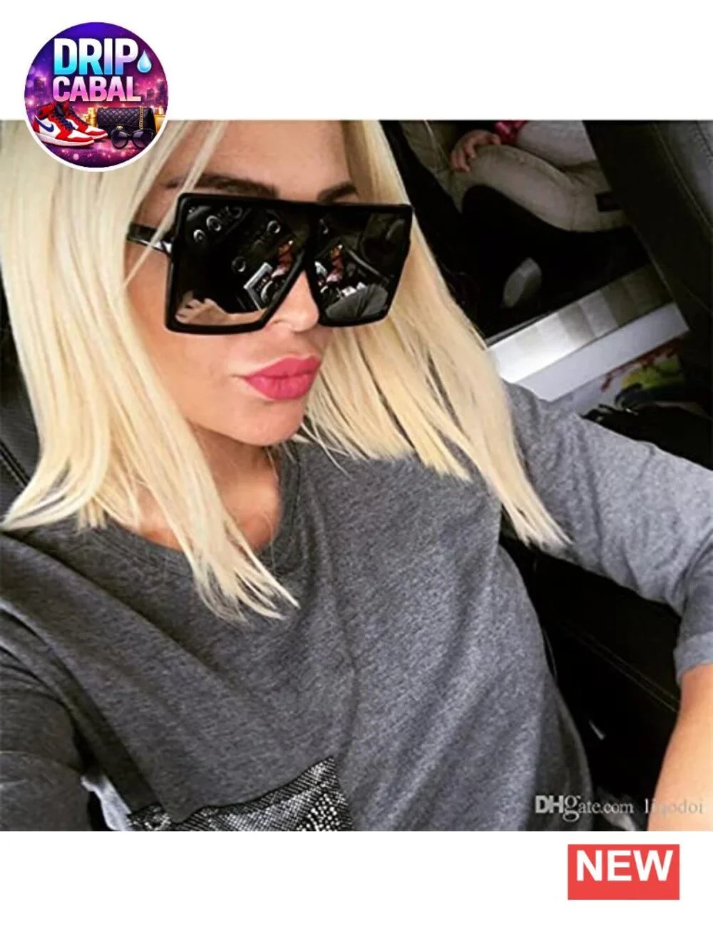 Square Oversized Sunglasses for Women Men Shield Retro Wrap Around